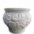 Natural White Marble flowerpot for