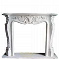 Natural White Marble fireplace for home