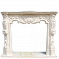 Natural White Marble fireplace for home 2