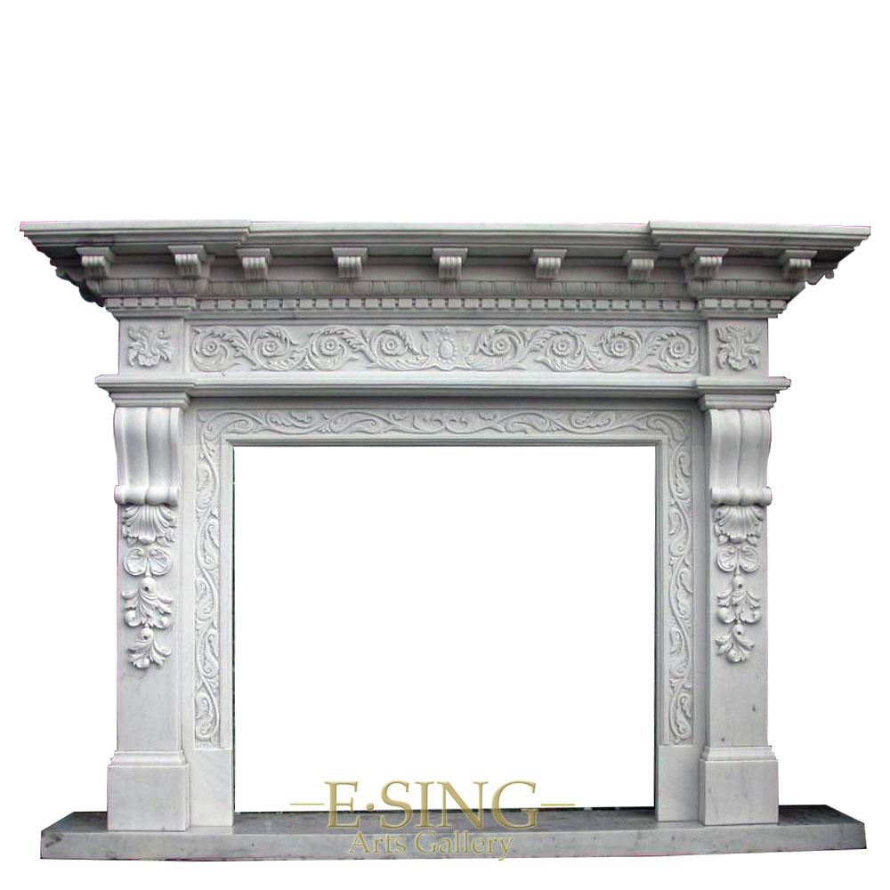 Natural White Marble fireplace for home 5