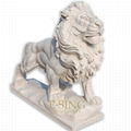 Natural yellow stone marble animal lion statue  3