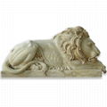 Natural yellow stone marble animal lion statue  5