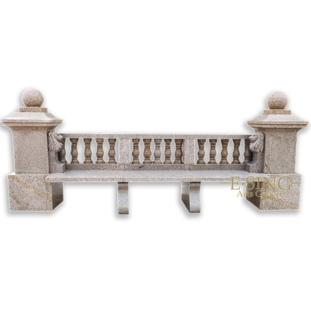 Garden park natural stone bench and chair statue 4