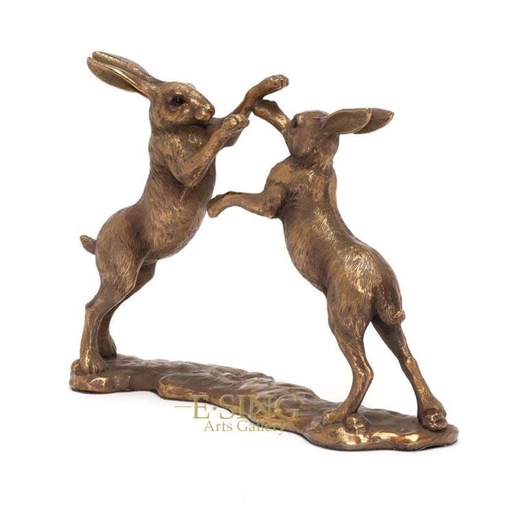 Home decoration bronze statue animal rabbit sculpture 2