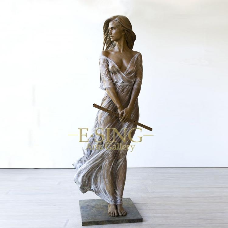 Garden decorative bronze lady sculpture for sales 3