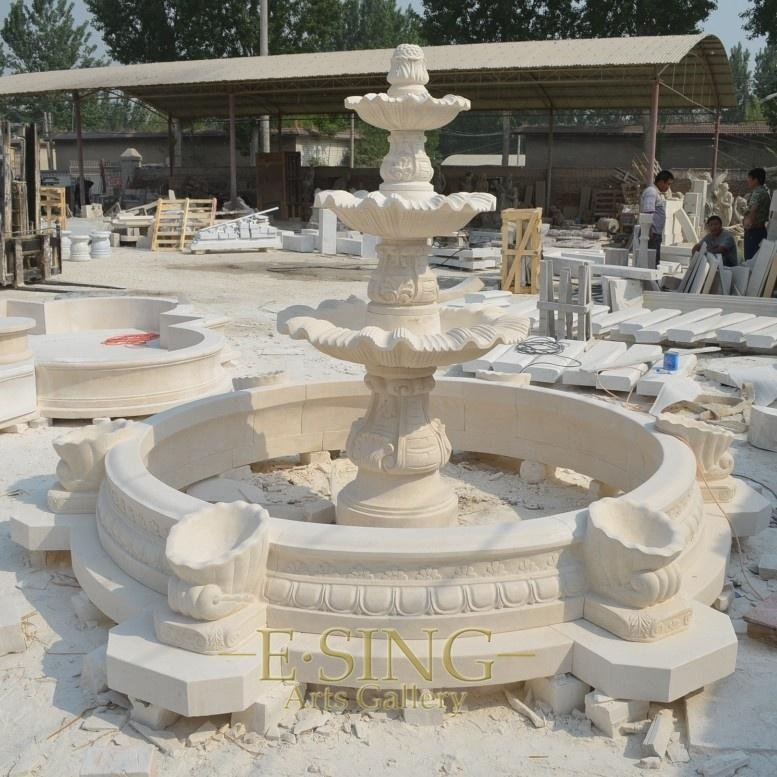 Natural hole stone fountain statue for sales 2
