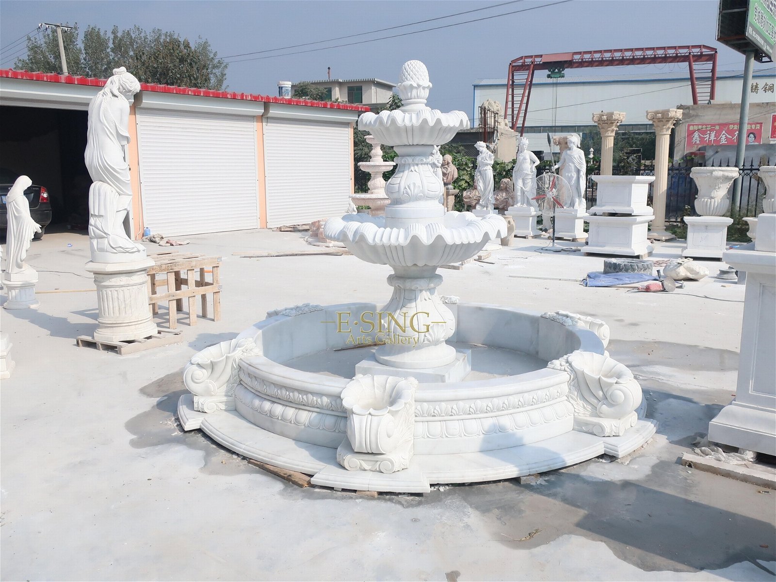 Natural hole stone fountain statue for sales 5