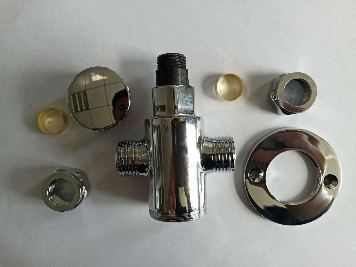 Time Delay Push Button Water Save Brass Chrome Plated Exposed Shower