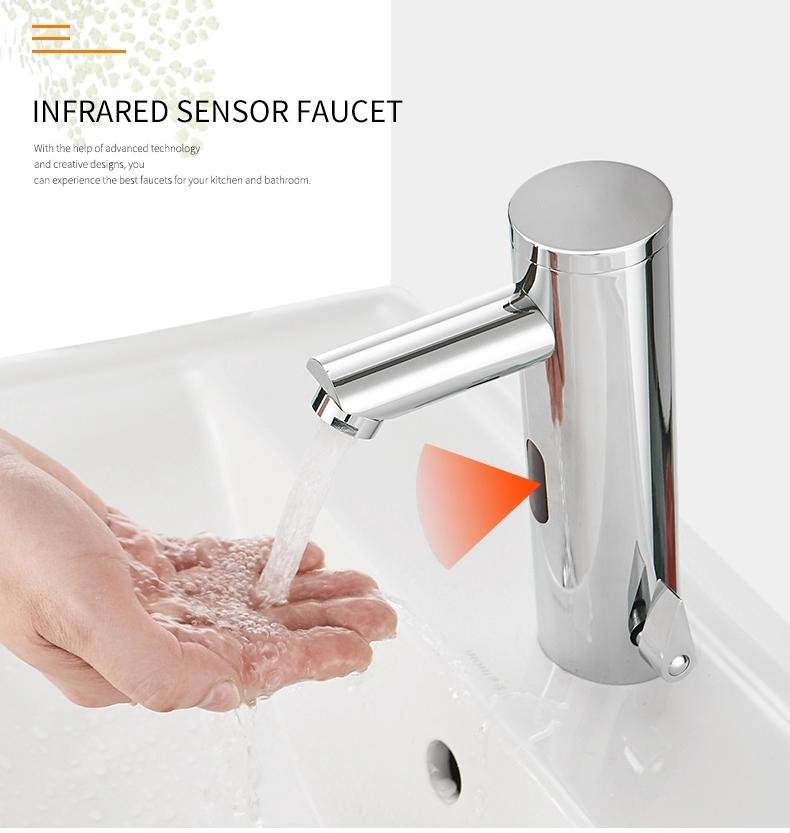 Sanitary Bathroom Sink Basin Water Faucets Automatic Taps Faucet Infrared Sensor 2