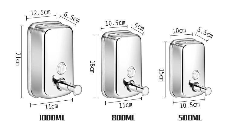 1000 Ml Shower/ Hotel Liquid Hand Soap Dispenser Bottle 304 Stainless Steel 2