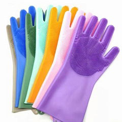 Platinum Silicone Glove with Bristle Magic Dishwashing Gloves Fancy Silicone Dis