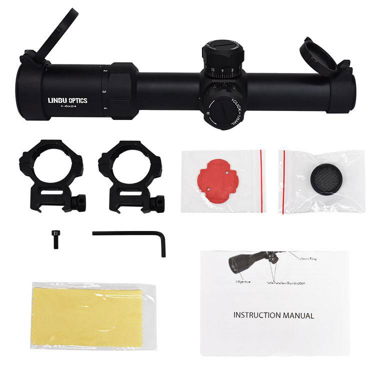 LINDU OPTICS low power 1-6x24 shockproof air gun rifle scope sfp hunting 3