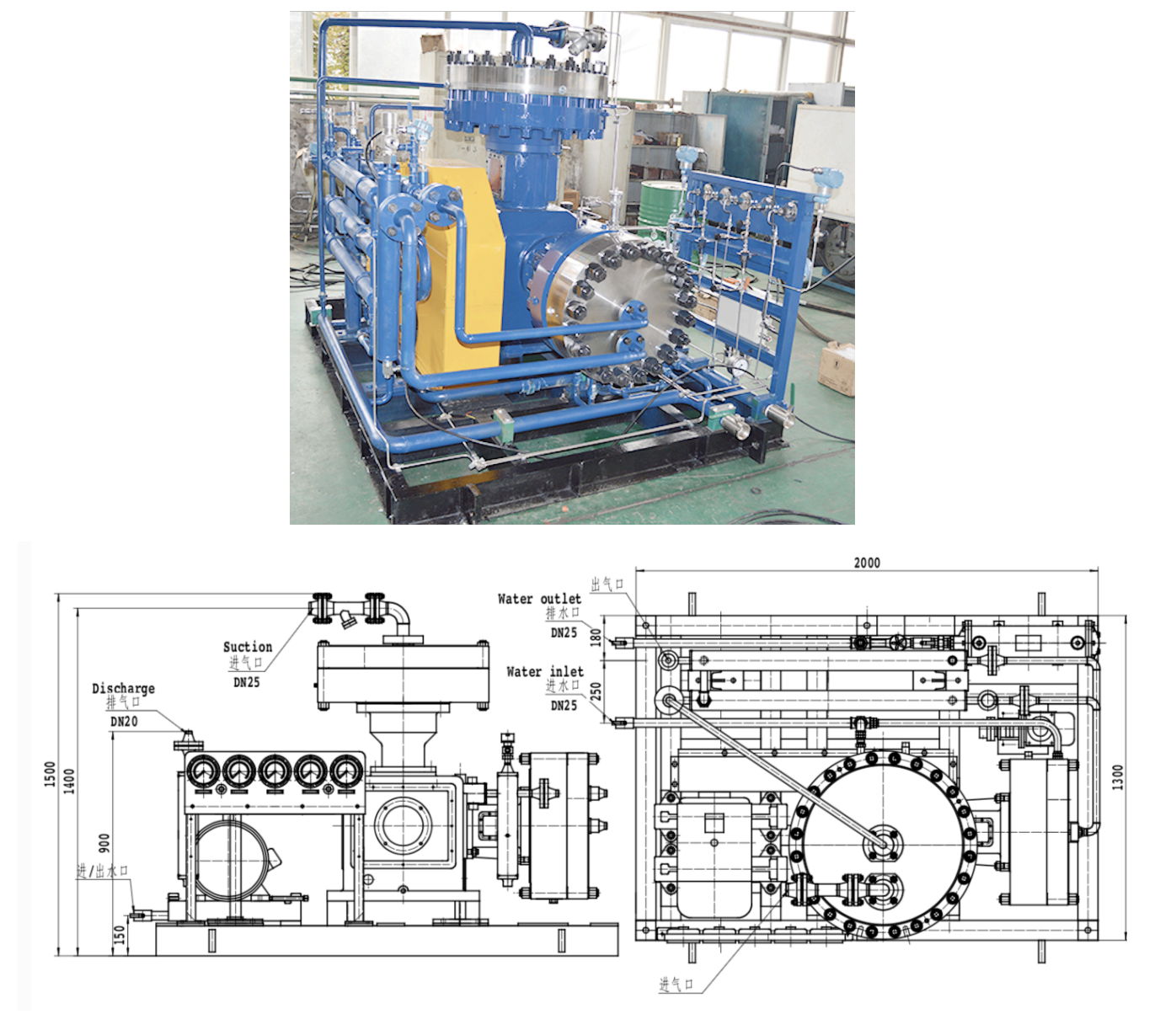LMF gas valve speial OEM Customize High pressure 200bar Piston Air compressor ME 4