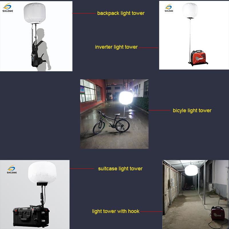 Energy saving portable mobile light tower for outdoor camping or explore  3