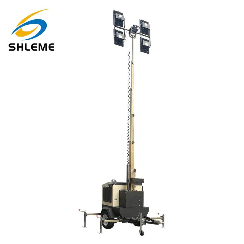 Emergency rescue outdoor mini trailer type industrial mobile lighting tower  2