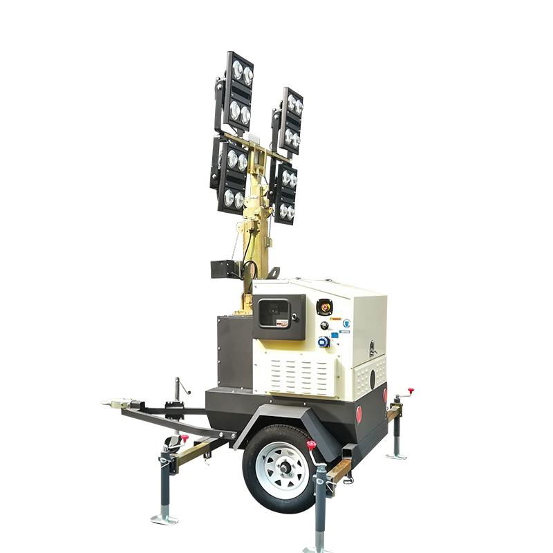 Emergency rescue outdoor mini trailer type industrial mobile lighting tower  3