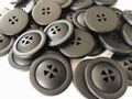 Top grade resin buttons 4-hole matt black color size 25mm 2