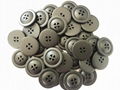 Top grade resin buttons 4-hole matt black color size 25mm 3