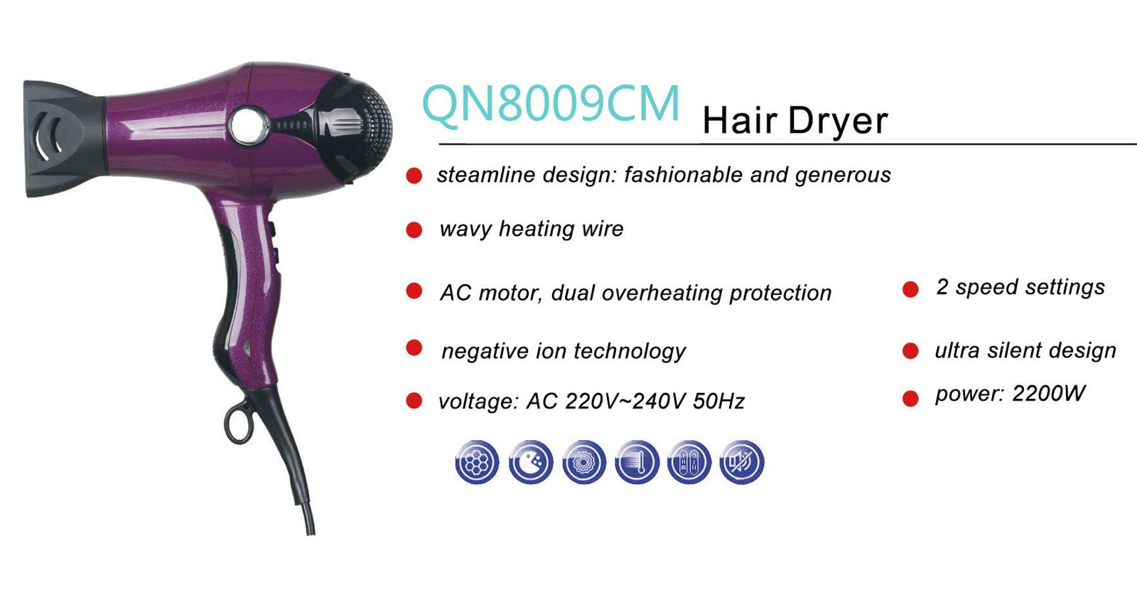 Hair dryers 2200W high hair dryer 3