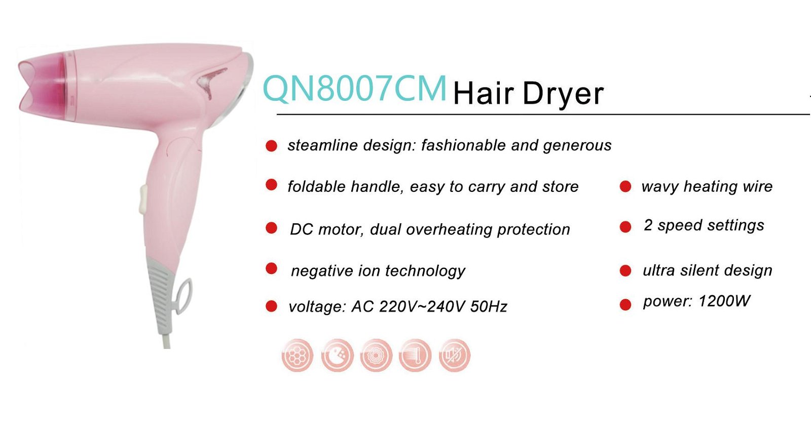Fashion Design Hair Dryer Resistance for Hair Dryer  3