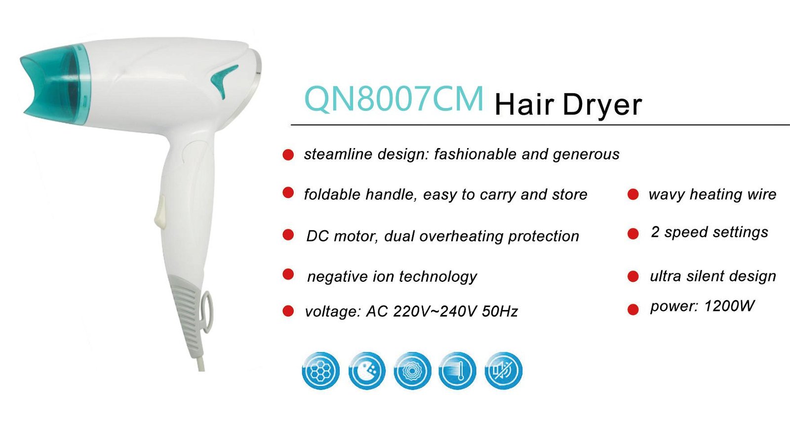 Fashion Design Hair Dryer Resistance for Hair Dryer  4