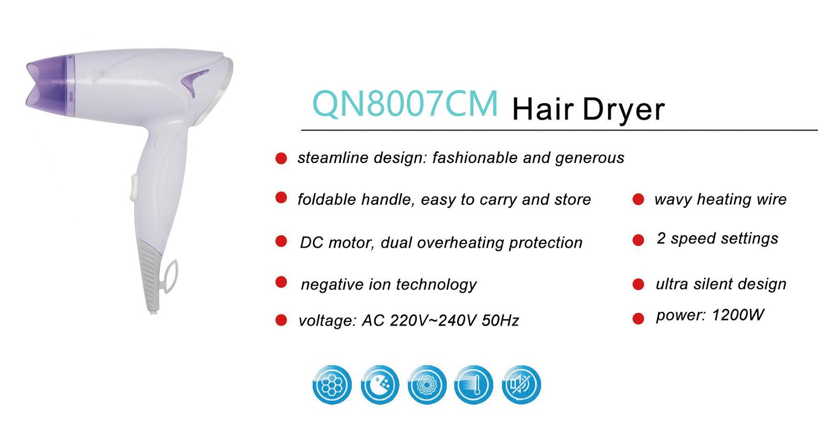 Fashion Design Hair Dryer Resistance for Hair Dryer  5