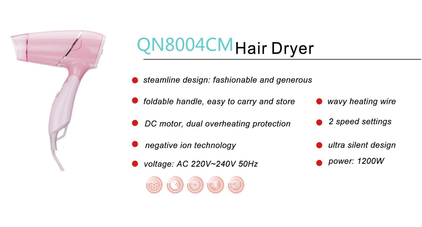 Foldable (Dual Voltage) Hair Dryer 5