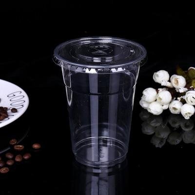 Pet Plastic Cup Customized 16oz 24oz Cold Cup with Flat Dome Lid