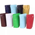 Hot sale package food grade black matt surface coffee bag with valve foil ziploc 3