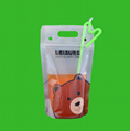 1/6 Disposable Plastic Juice Drink Pouches Bags With Colorful Straw Hole