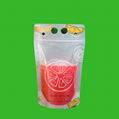 1/6 Disposable Plastic Juice Drink Pouches Bags With Colorful Straw Hole 5