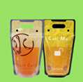 1/6 Disposable Plastic Juice Drink Pouches Bags With Colorful Straw Hole