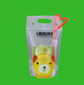 1/6 Disposable Plastic Juice Drink Pouches Bags With Colorful Straw Hole 7