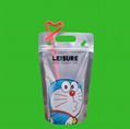 1/6 Disposable Plastic Juice Drink Pouches Bags With Colorful Straw Hole 8