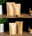 Biodegradable Kraft Paper Bag Custom Brown Kraft Paper Stand up Pouch with Logo