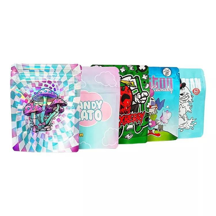 Custom printed mylar bag smell proof small stand up bag