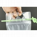 Plastic Fruits Juice Bag Packaging Aluminum Foil Spout Pouch Straw Juice Pouch 