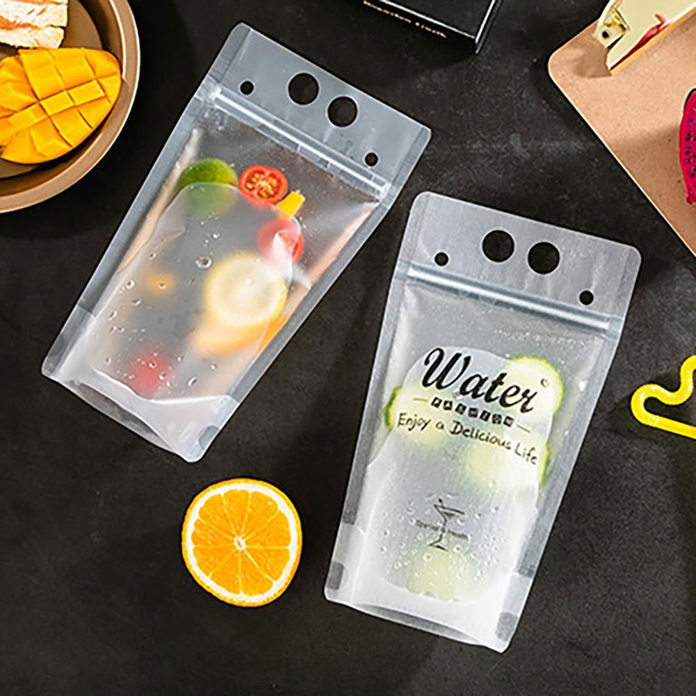 Standing Juice Drink Straw Pouch Plastic Beverage Packing Bag 5