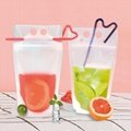 custom printed spout plastic beverage bags with clear straw Juice Drink Pouch