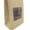 Stand Up Zipper Brown Kraft Paper Resealable Ziplock Heat Sealable Food Storage 
