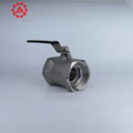 One piece internal thread ball valve Q11F-16P stainless steel 4