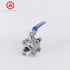 Stainless steel three piece hard seal ball valve jiao valve