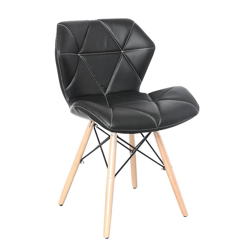 Strong PVC leather 4 metal eiffel style legs hotel chairs for dining room