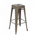 Hot Sale Dining Room Furniture metal dining bar stool with footrest Tolix stool 1