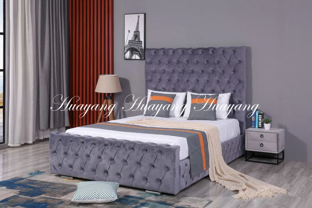 High Headboard Upholstered Bed B1290 HUAYANG (China Manufacturer