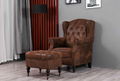 Wingback Armchair and Ottoman