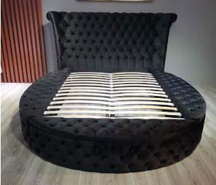 Custom Bed Modern and Elegant Round Velvet Bed Wooden Bed Detachable Bed Furnitu