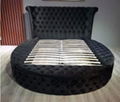 Custom Bed Modern and Elegant Round Velvet Bed Wooden Bed Detachable Bed Furnitu 1