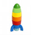 Wooden stacking rocket toy for kid and