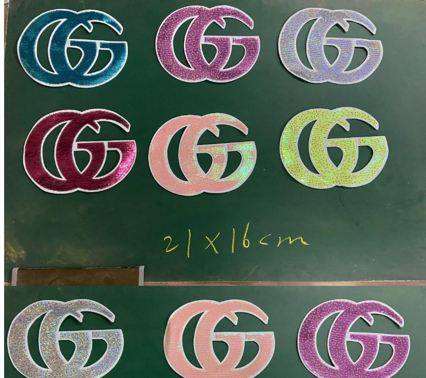 CC PATCH GG PATCH     ATCH  large Sequin letter embroidered cloth patch 3